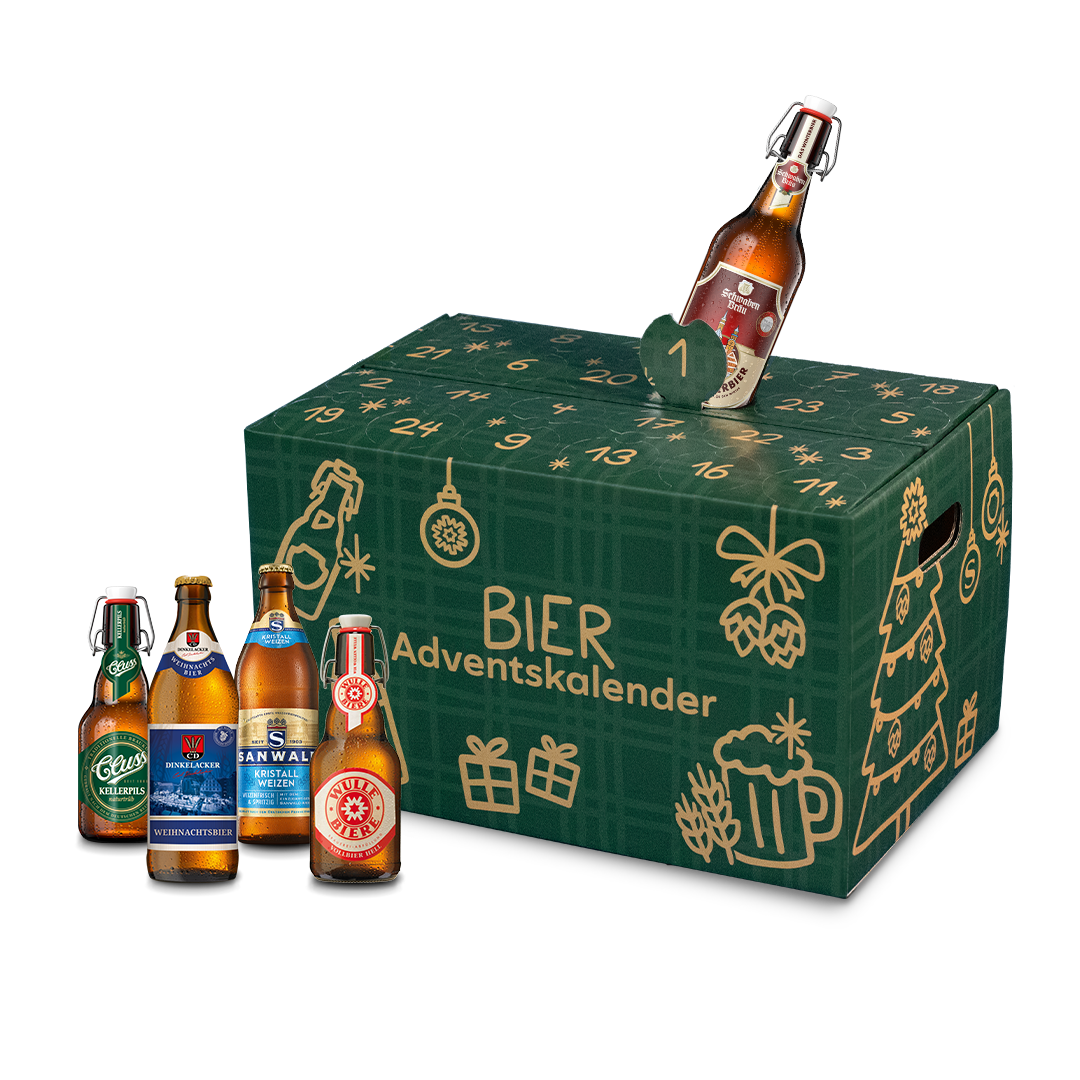 Bier-Adventskalender mit Flaschen